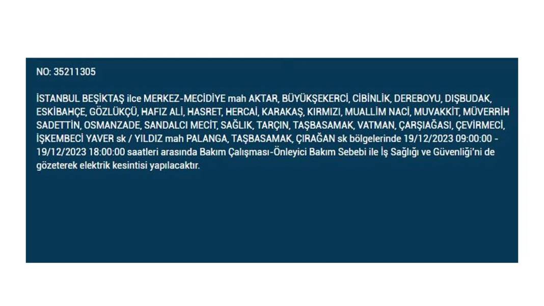 İstanbul'un bu ilçelerinde yaşayanlar dikkat: Elektrik kesintisi için hazır olun 13